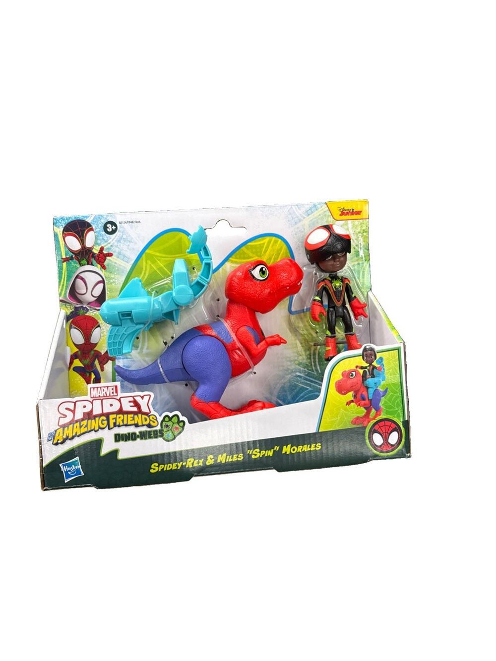 Spidey and his Amazing Friends Marvel Dino-Webs Spidey-Rex & Miles “Spin”...